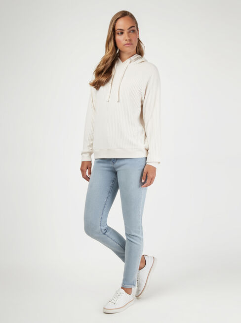 Khloe Soft Touch Hoodie, White, hi-res