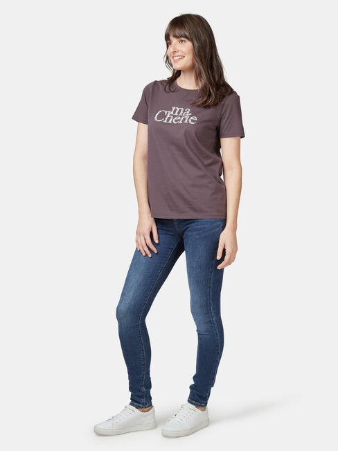 Ma Cherie Slogan Tee, Grey, hi-res