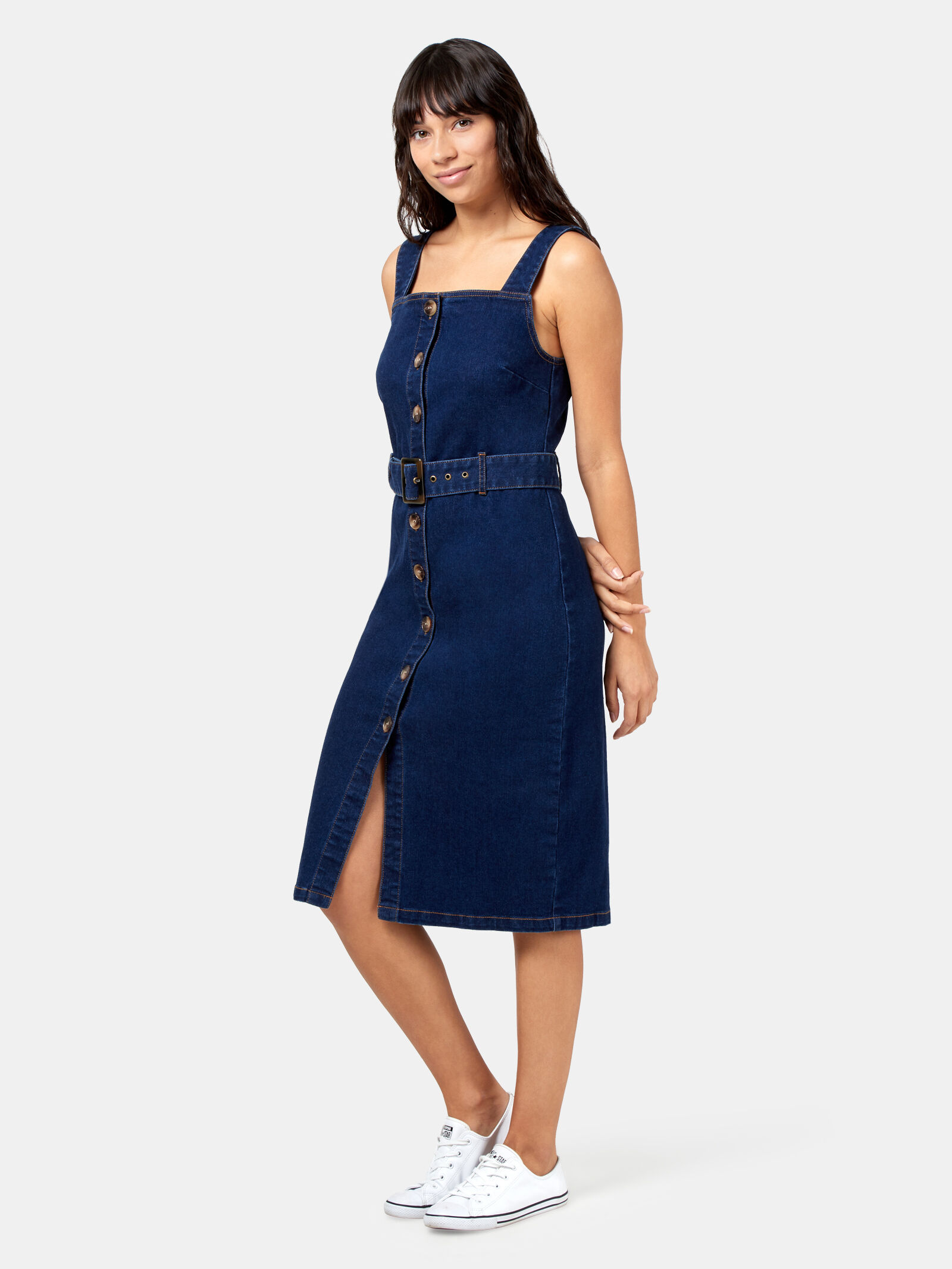 Simone Button Through Denim Dress