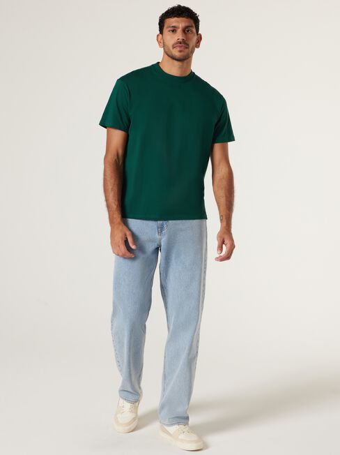 Ace Relaxed Fit Basic Crew Tee, Emerald Green, hi-res