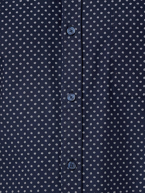 Devon Short Sleeve Print Shirt, Blue, hi-res