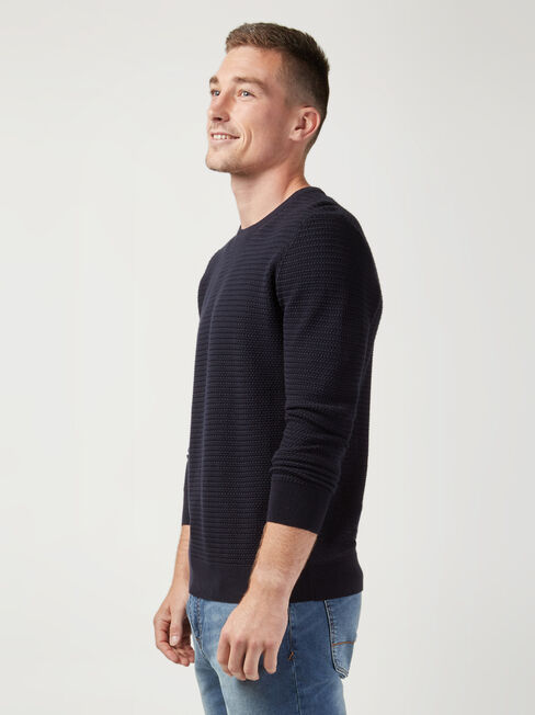 Slater Textured Crew Knit, Blue, hi-res