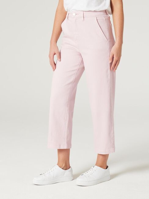Kelsey Relaxed Capri, Powdered Pink, hi-res