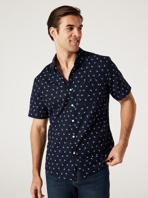 SS Alfie Print Linen Shirt | Jeanswest