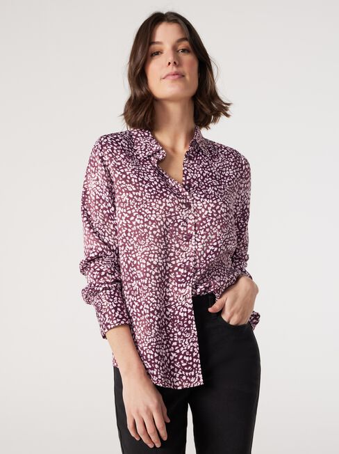 Katia Satin Shirt, Pink, hi-res