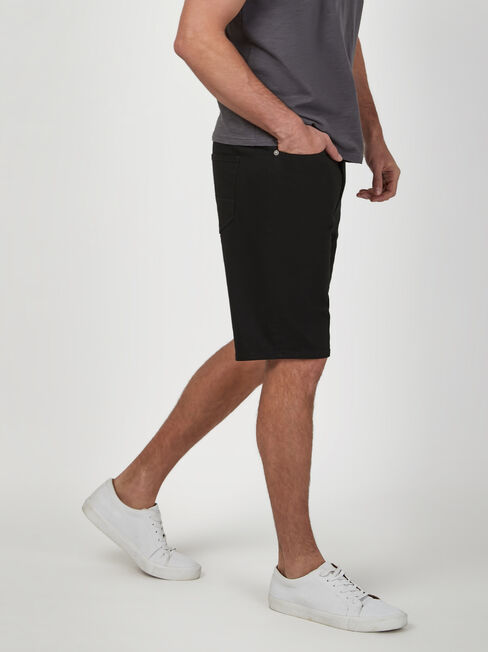 Benjamin Black Denim Short, Black, hi-res