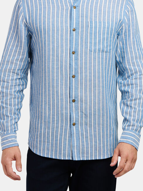 Ronnie Long Sleeve Stripe Shirt, Blue, hi-res