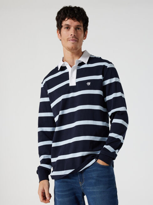 LS Rino Stripe Rugby Polo, Ink Multi Stripe, hi-res