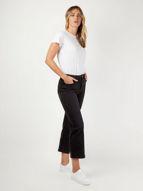 Kelly Wide Leg Crop Jeans, Black, hi-res