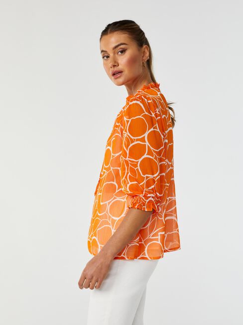 Reef Puff Sleeve Blouse, Print, hi-res