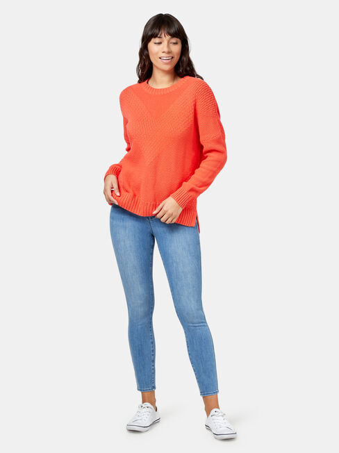 Agnes Chevron Pullover, Orange, hi-res