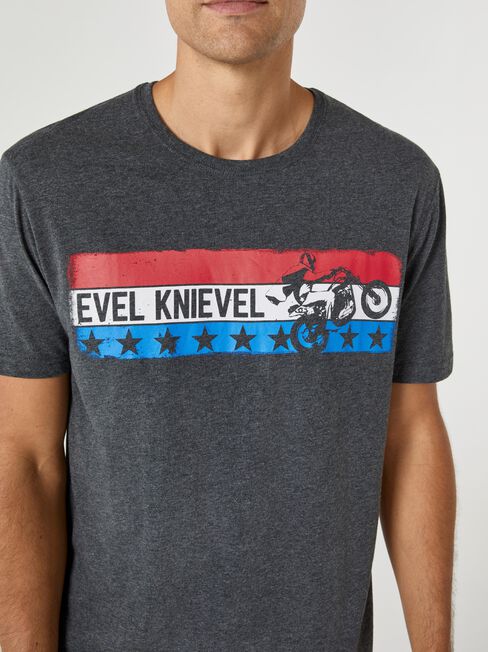SS Evel Knievel Star Print Crew Tee, Grey, hi-res