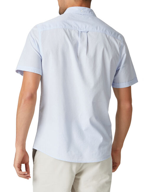 Wallace Short Sleeve Dobby Shirt, Blue, hi-res