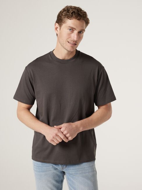 Ace Relaxed Fit Basic Crew Tee, Blue, hi-res