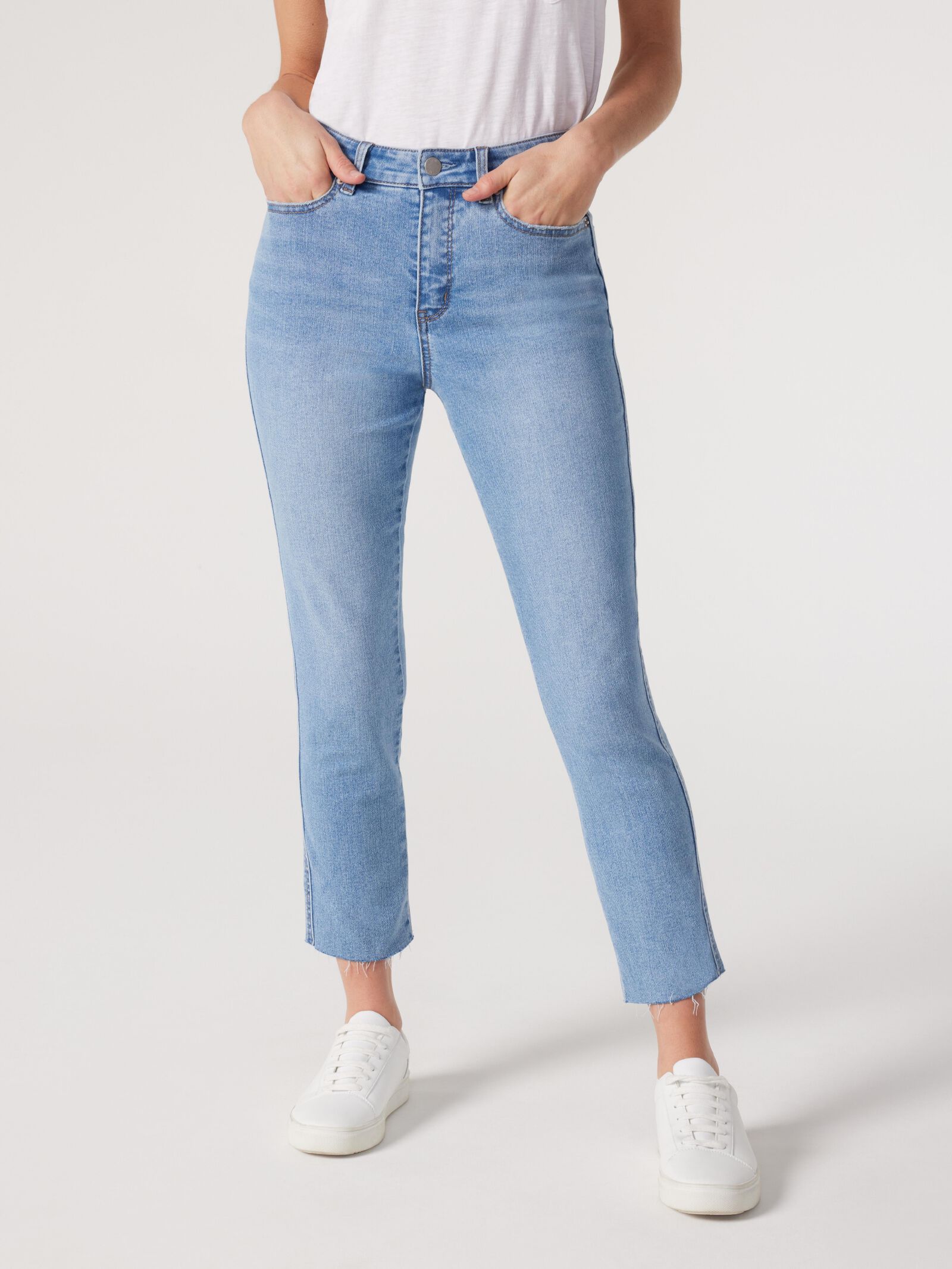 Mid waist cropped jeans clearance