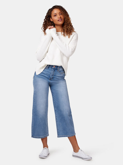 Agnes Chevron Pullover, White, hi-res