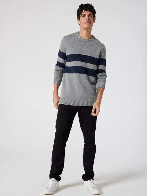 Braxton Panel Stripe Crew Knit