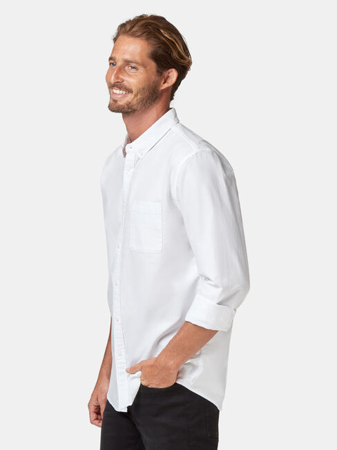 LS Heston Oxford Shirt, White, hi-res