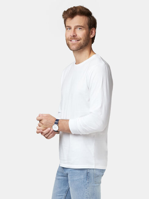 Weston Long Sleeve Tee, White, hi-res