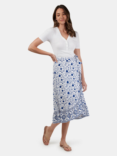 Chloe Midi Wrap Skirt, Blue, hi-res