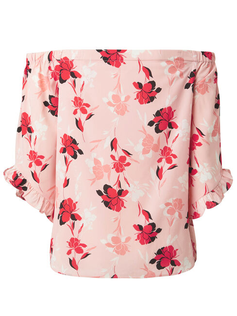 Vivian Off Shoulder Top, Pink, hi-res