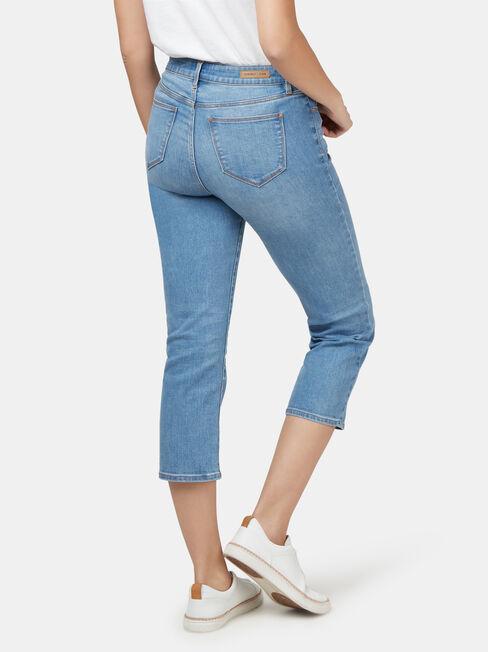 Sara Slim Straight Capri Light Indigo, Light Indigo, hi-res
