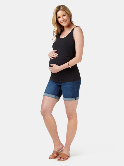 Maternity Bermuda Short, Blue, hi-res