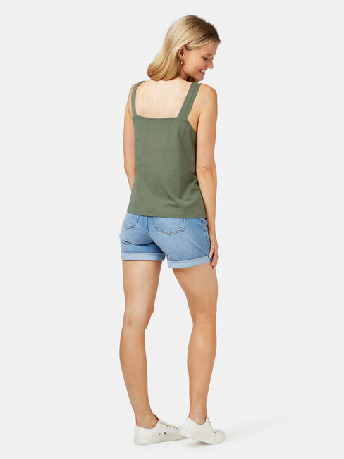 Rose Jersey Cami, Green, hi-res