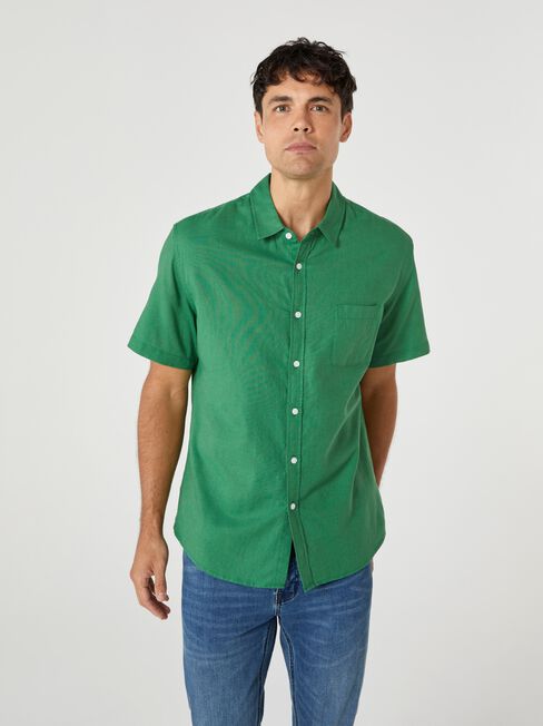 SS Eli Textured Shirt, Green, hi-res