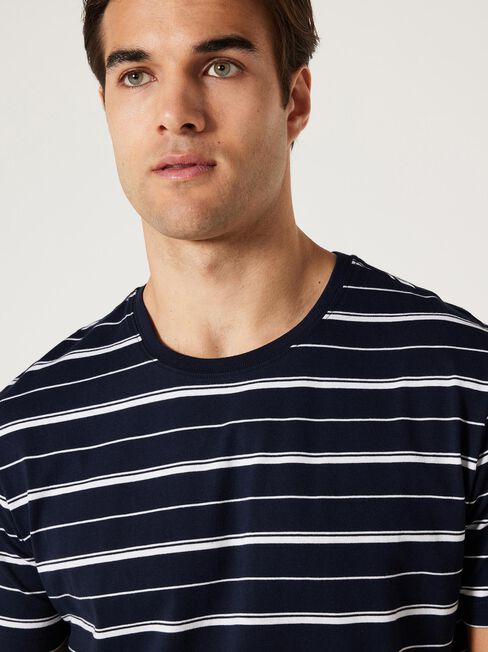 SS Jai Stripe Crew Tee, Ink Multi Stripe, hi-res