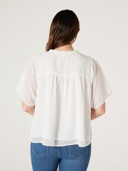 Jaida Dobby Blouse, Oatmeal, hi-res
