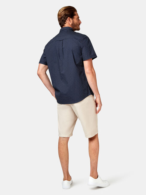 Devon Short Sleeve Print Shirt, Blue, hi-res