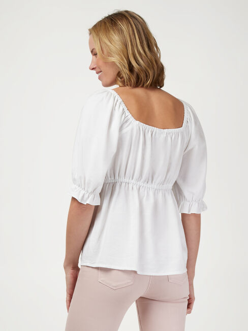 Daphne Sweetheart Neck Top, White, hi-res