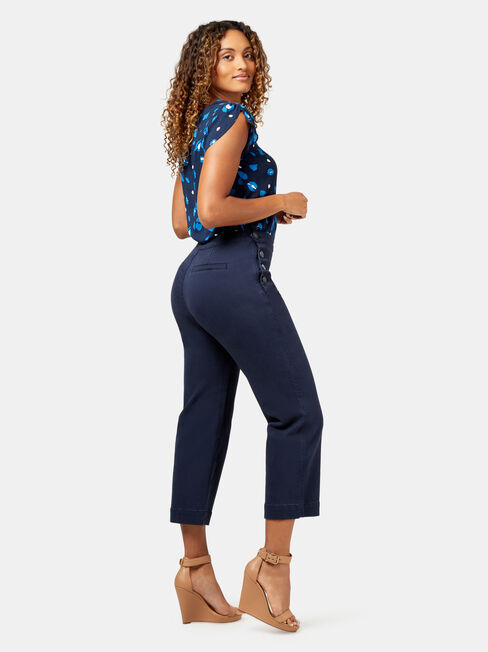 Arianna Button Side Pant, Blue, hi-res