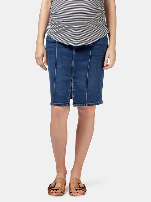 Penelope Maternity Skirt, Blue, hi-res