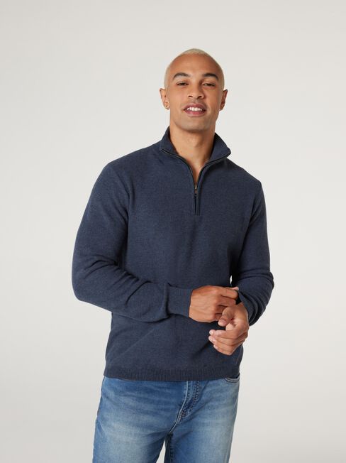 Avalon Funnel Zip Neck Waffle Knit | Jeanswest