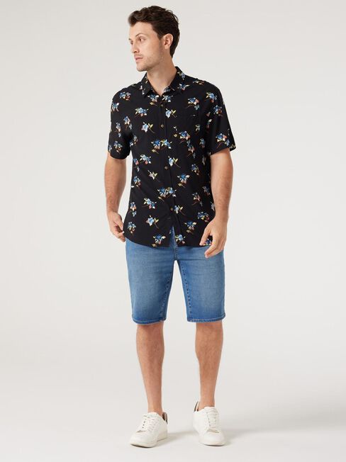 SS Wade Print Shirt, Black Multi, hi-res