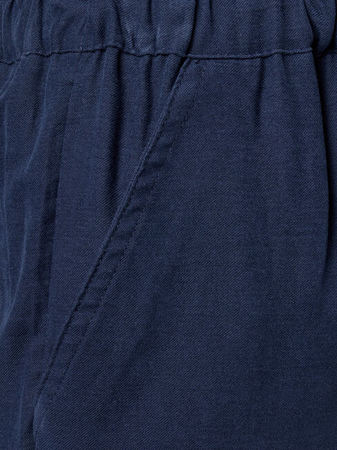Lyla 3/4 Paperbag Pant, Blue, hi-res