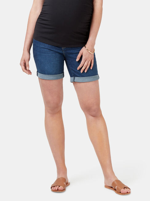 Maternity Bermuda Short, Blue, hi-res
