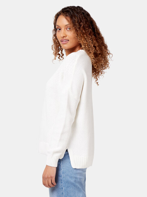 Agnes Chevron Pullover, White, hi-res