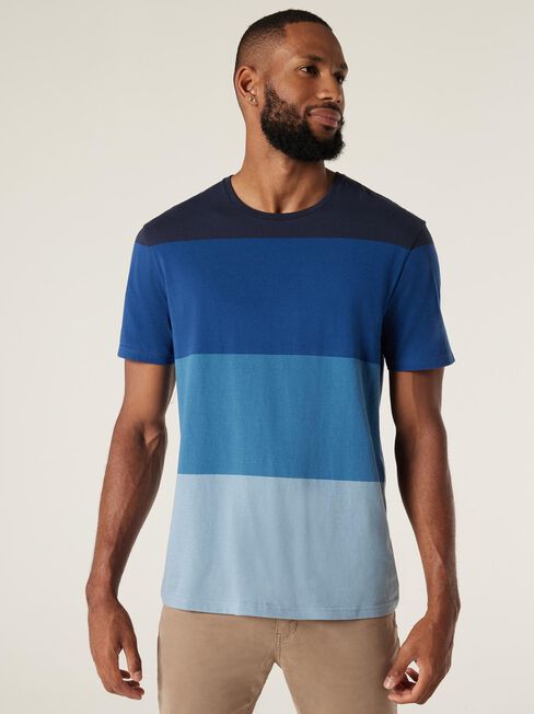 SS Logan Stripe Crew Tee