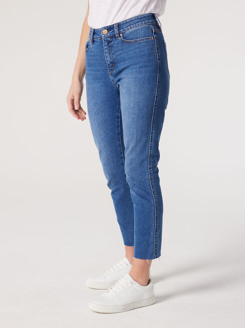 Izzy Mid Waisted slim Crop jeans, Dark Vintage, hi-res
