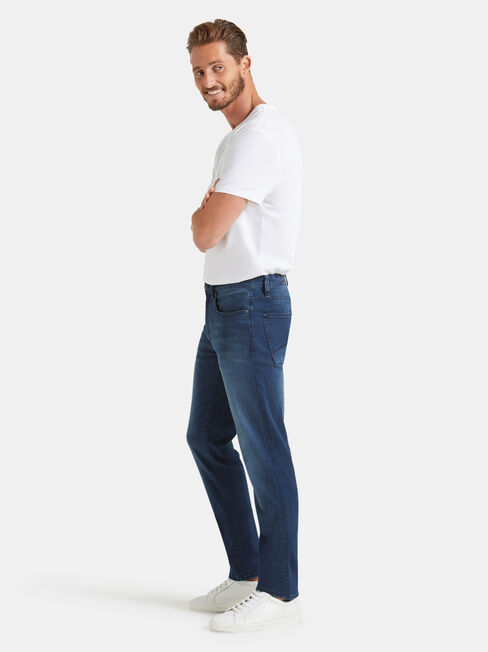 Denim Flex Slim Tapered Jeans Dark Indigo, Dark Indigo, hi-res