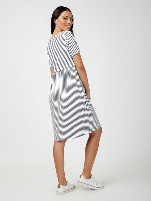 Lorna Layered Maternity Dress, White, hi-res