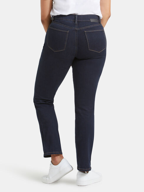 Tummy Trimmer Slim Straight Jeans  Absolute Indigo, Dark Indigo, hi-res