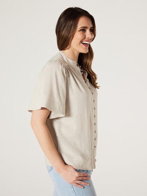 Alissa Flutter Sleeve Top, White, hi-res