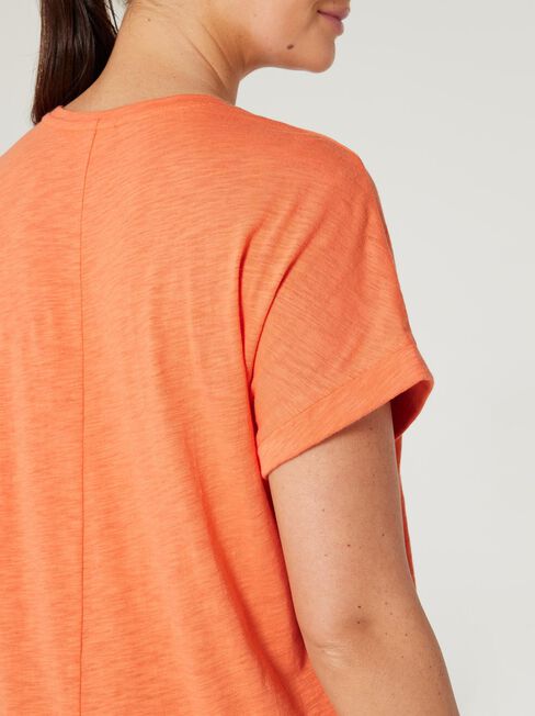 Drop Shoulder Tee, Orange, hi-res