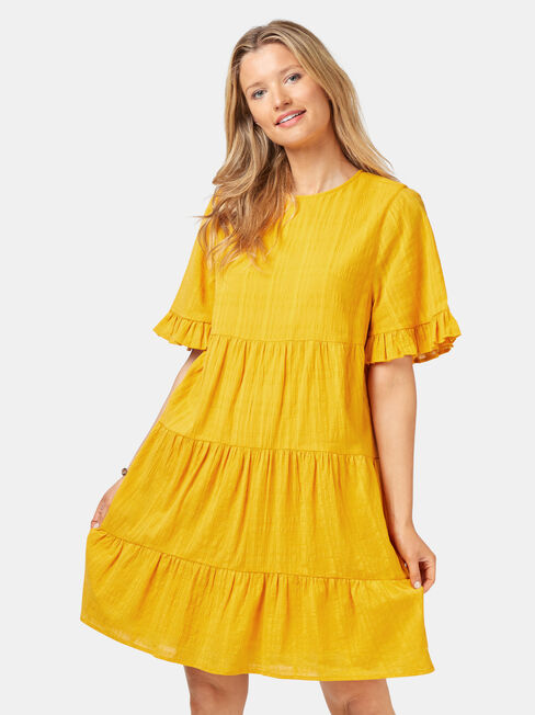 Julia Kaftan Dress, Yellow, hi-res