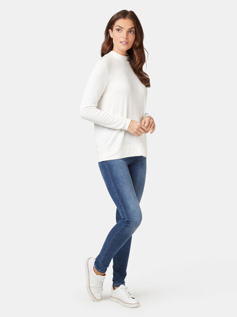 Layla Soft Touch Top, White, hi-res