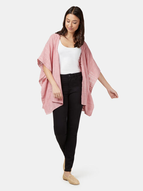 Polly Printed Kimono, Pink, hi-res